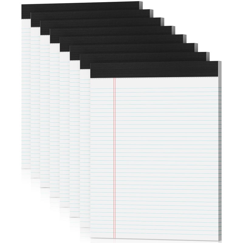 PINJINGPRO Note Pads 8.5 x 11 Legal Pads 8 Pack Writing Pads Notepads Narrow Ruled Pads of Paper 30 Sheets per Notepad 8.5 x 11'' Legal Note Pad College Ruled Legal Pad Lined Paper for Office Home School - Image 1